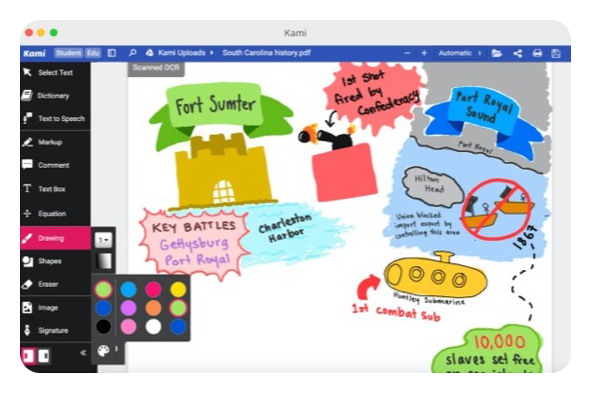 Example of work within kami, Wacom One Medium Graphics Tablet